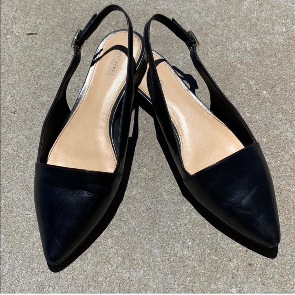 Michael Kors Black sling back flats